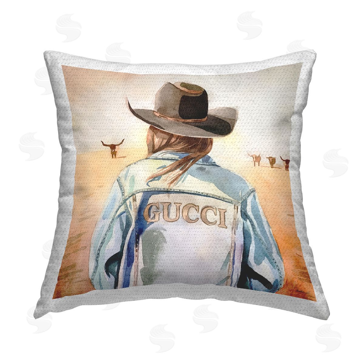 Amanda Greenwood Fashionable Desert Cowgirl Outdoor Quick-Dry Polyester Printed Throw Pillow