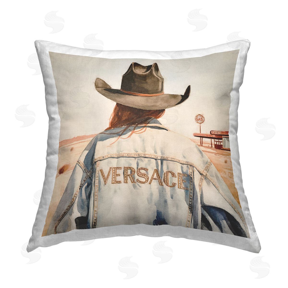 Amanda Greenwood Glam Jacket Cowgirl Printed Plush Polyester Throw Pillow