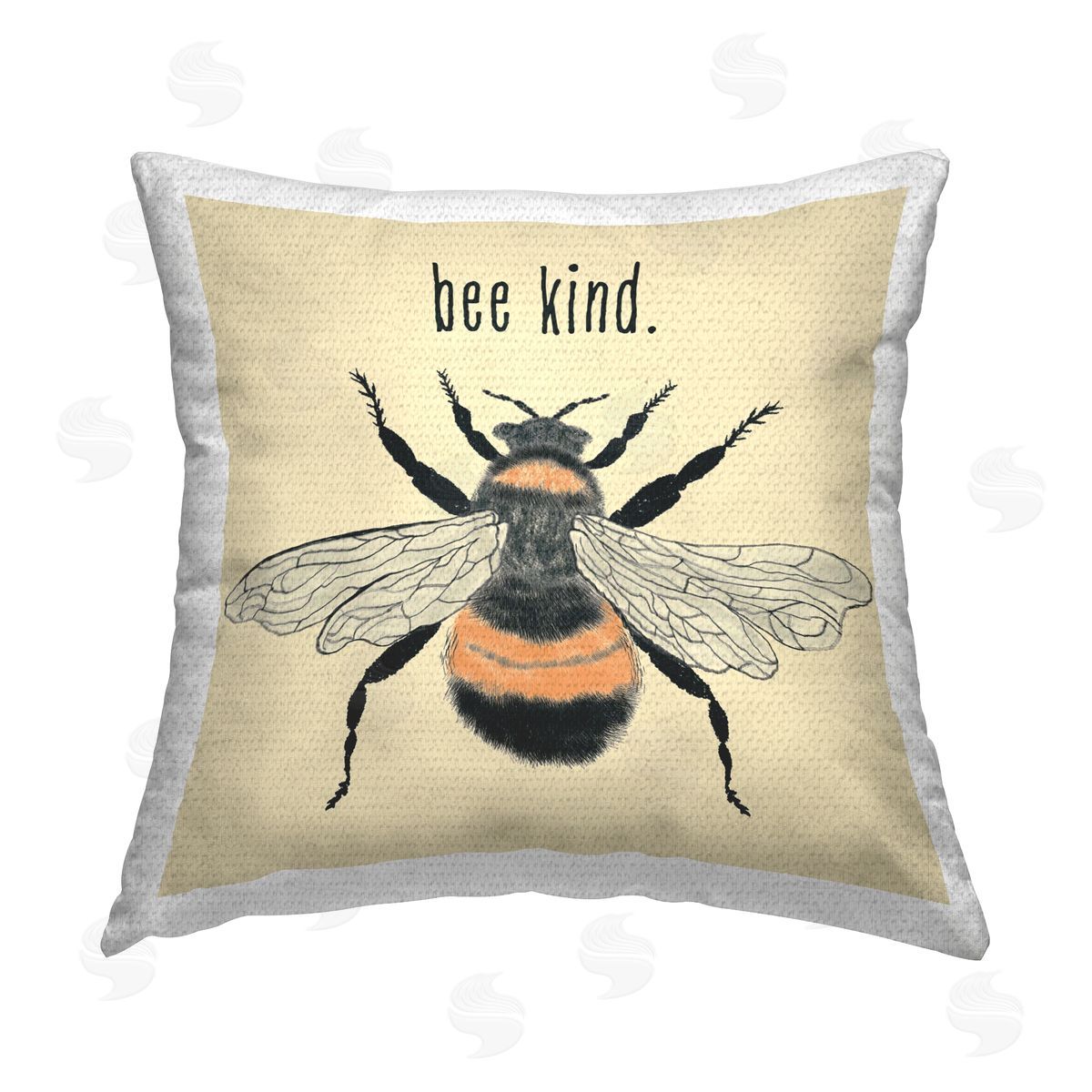 Carrie Cantwell Bee Kind Detailed Bumble Outdoor Quick-Dry Polyester Printed Throw Pillow