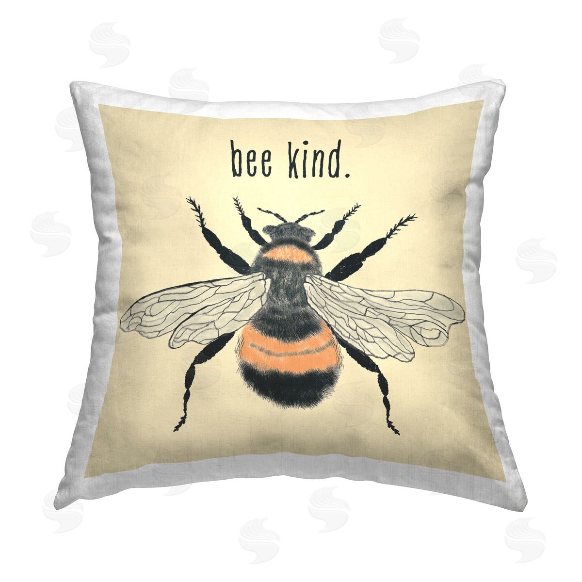 Carrie Cantwell Bee Kind Detailed Bumble Printed Plush Polyester Throw Pillow