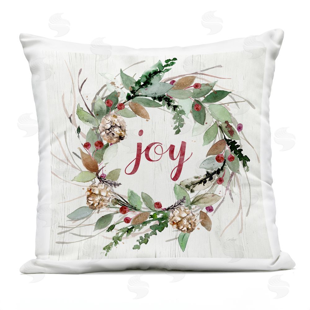 Stella Chang Joy Seasonal Wreath Outdoor Quick-Dry Polyester Printed Throw Pillow