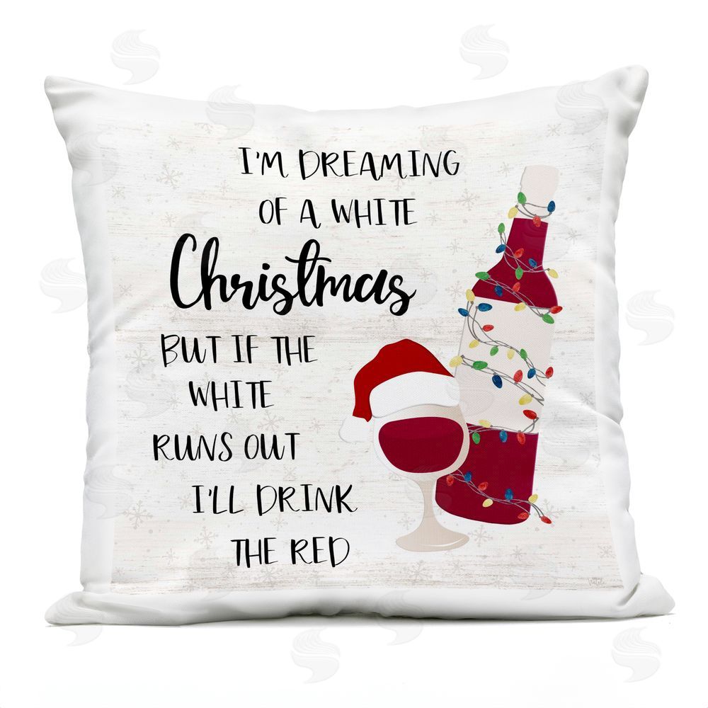 Natalie Carpentieri Drink The Red Christmas Outdoor Quick-Dry Polyester Printed Throw Pillow