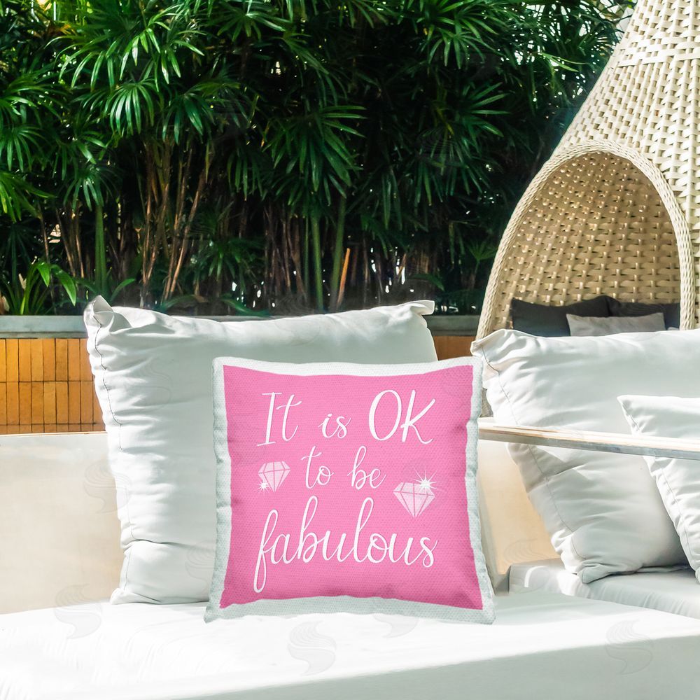 Martina Pavlova Be Fabulous with Gems Outdoor Quick-Dry Polyester Printed Throw Pillow in Back Yard
