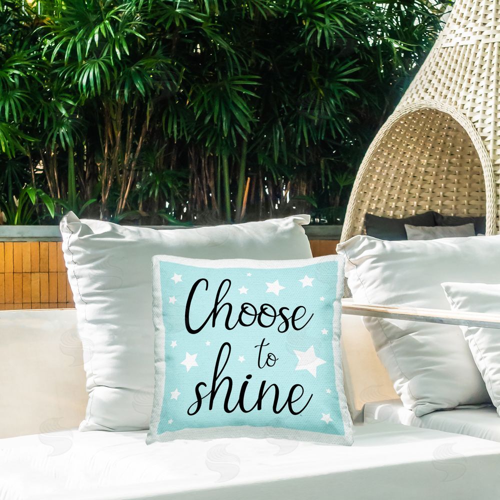 Martina Pavlova Choose to Shine Stars Outdoor Quick-Dry Polyester Printed Throw Pillow in Back Yard