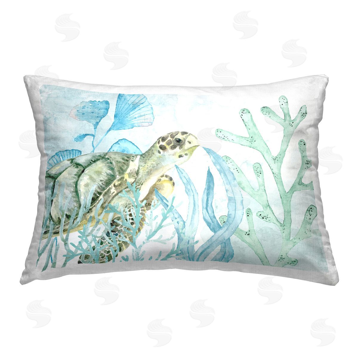 Kim Allen In The Sea Tortoise Printed Plush Polyester Throw Pillow