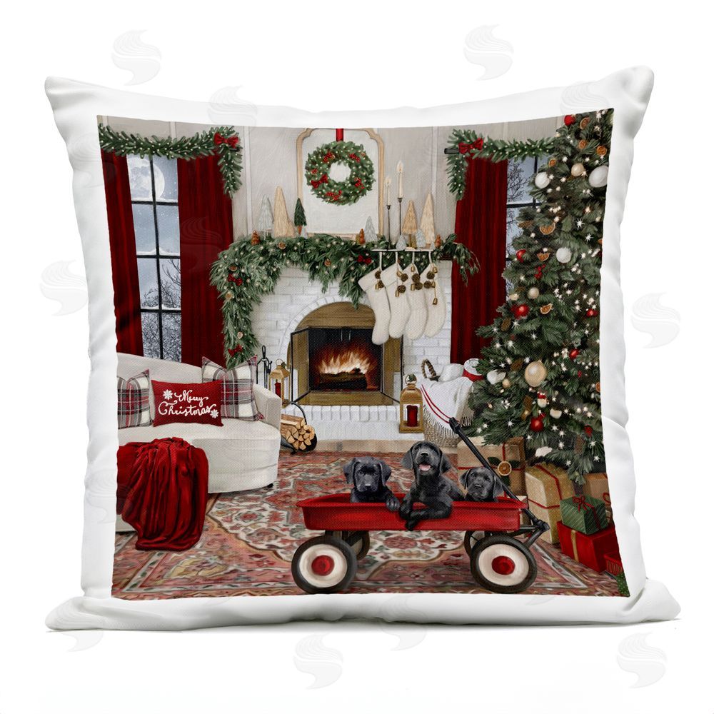 Grateful Licensing Studio Christmas Hearth Lounge Outdoor Quick-Dry Polyester Printed Throw Pillow