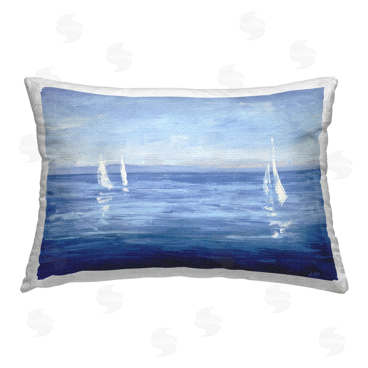 Julia Purinton Vivid Boats Open Sail Outdoor Quick-Dry Polyester Printed Throw Pillow
