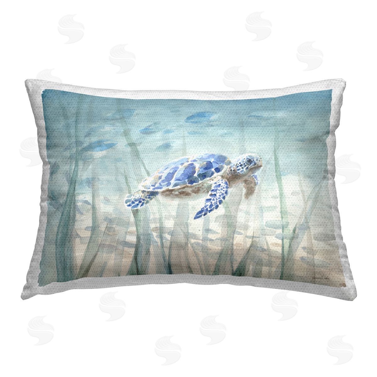 Danhui Nai Undersea Turtle Swim Outdoor Quick-Dry Polyester Printed Throw Pillow