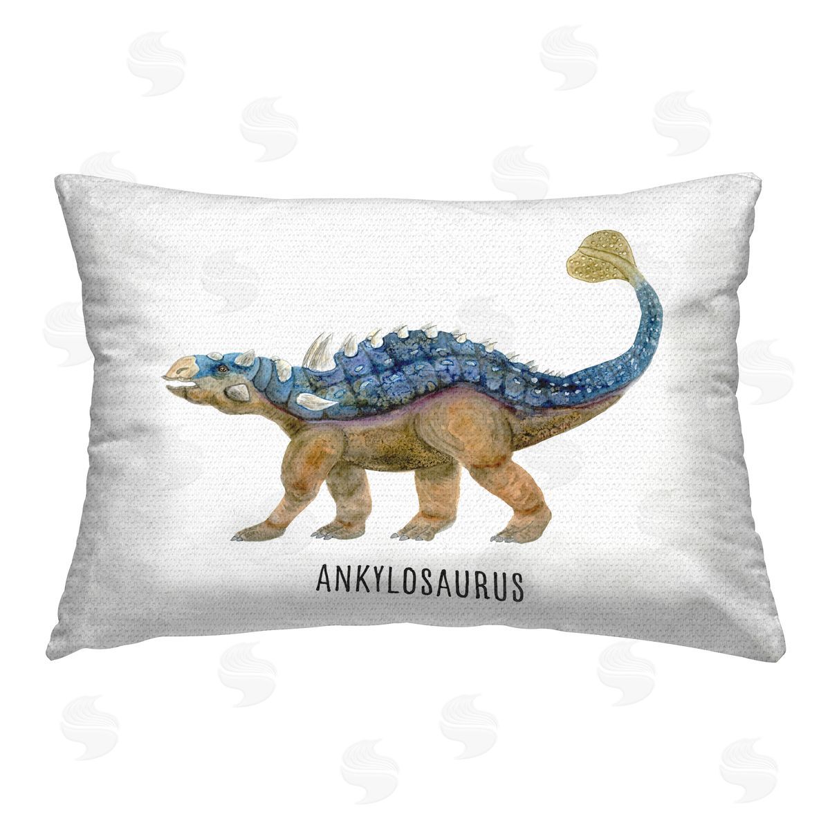 Brett Blumenthal Ankylosaurus Dinosaur Learning Outdoor Quick-Dry Polyester Printed Throw Pillow