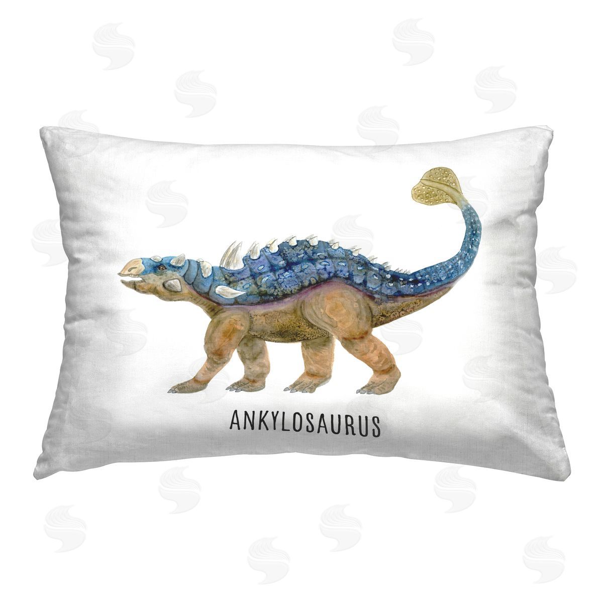 Brett Blumenthal Ankylosaurus Dinosaur Learning Printed Plush Polyester Throw Pillow