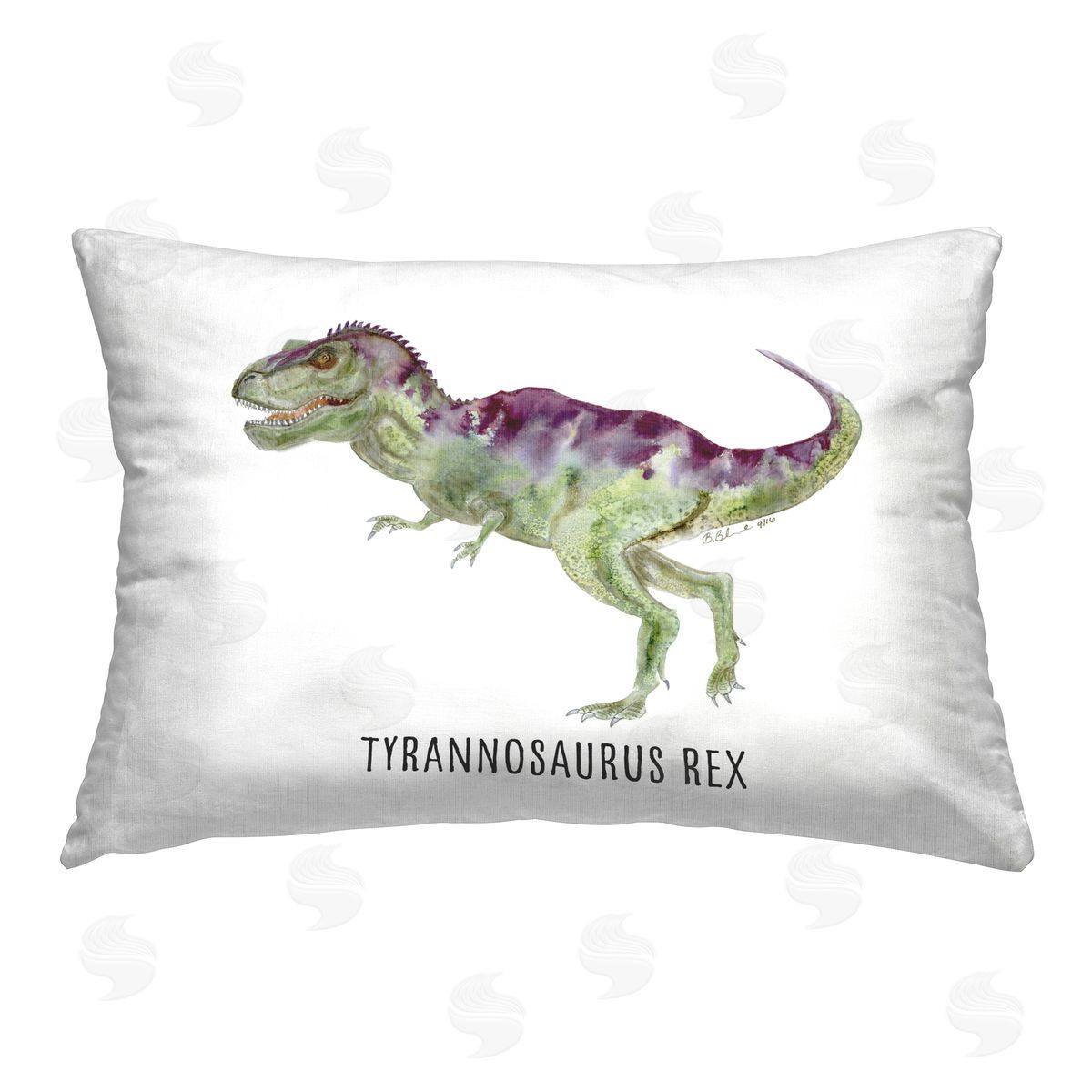 Brett Blumenthal Tyrannosaurus Rex Dinosaur Learning Printed Plush Polyester Throw Pillow