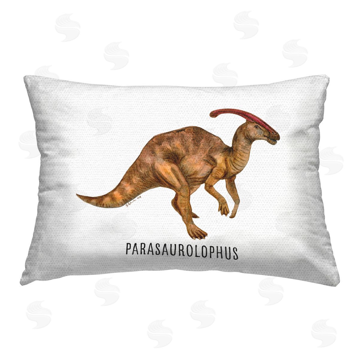 Brett Blumenthal Parasaurolophus Dinosaur Learning Outdoor Quick-Dry Polyester Printed Throw Pillow
