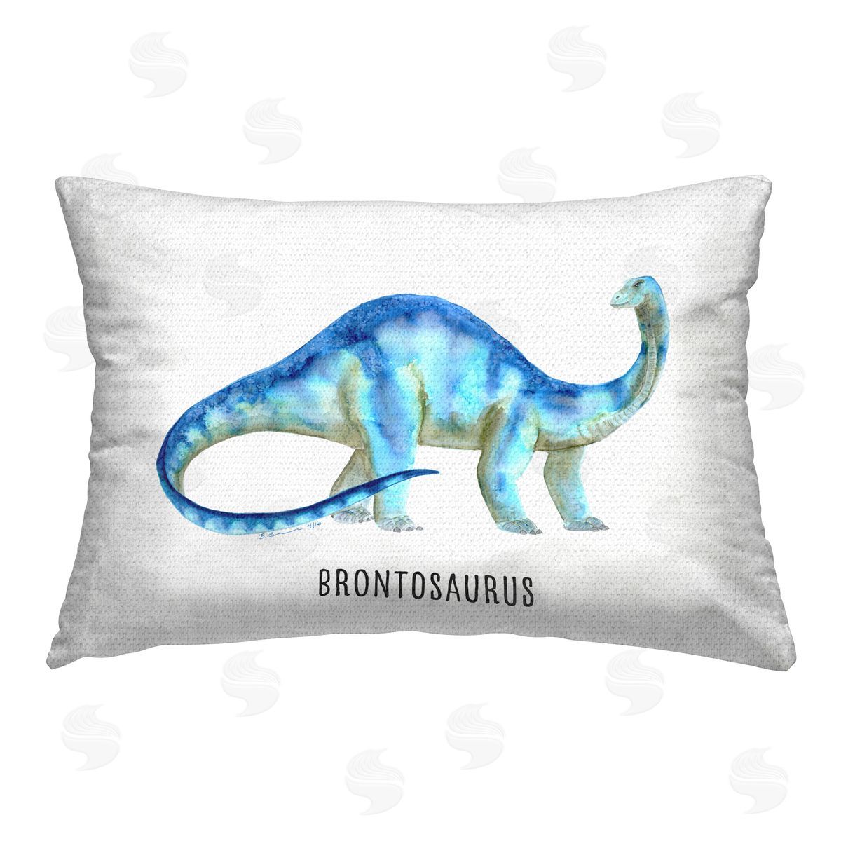Brett Blumenthal Brontosaurus Dinosaur Learning Outdoor Quick-Dry Polyester Printed Throw Pillow