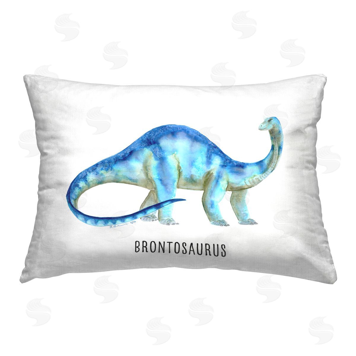 Brett Blumenthal Brontosaurus Dinosaur Learning Printed Plush Polyester Throw Pillow