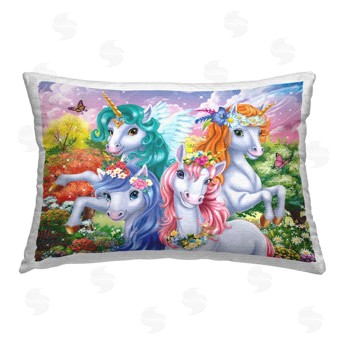 Image World Cute Unicorn Selfie Outdoor Quick-Dry Polyester Printed Throw Pillow