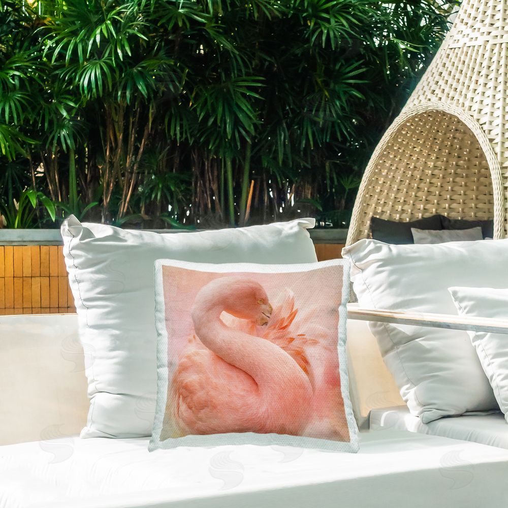Kelley Parker Cocoon of Plumage Outdoor Quick-Dry Polyester Printed Throw Pillow in Back Yard