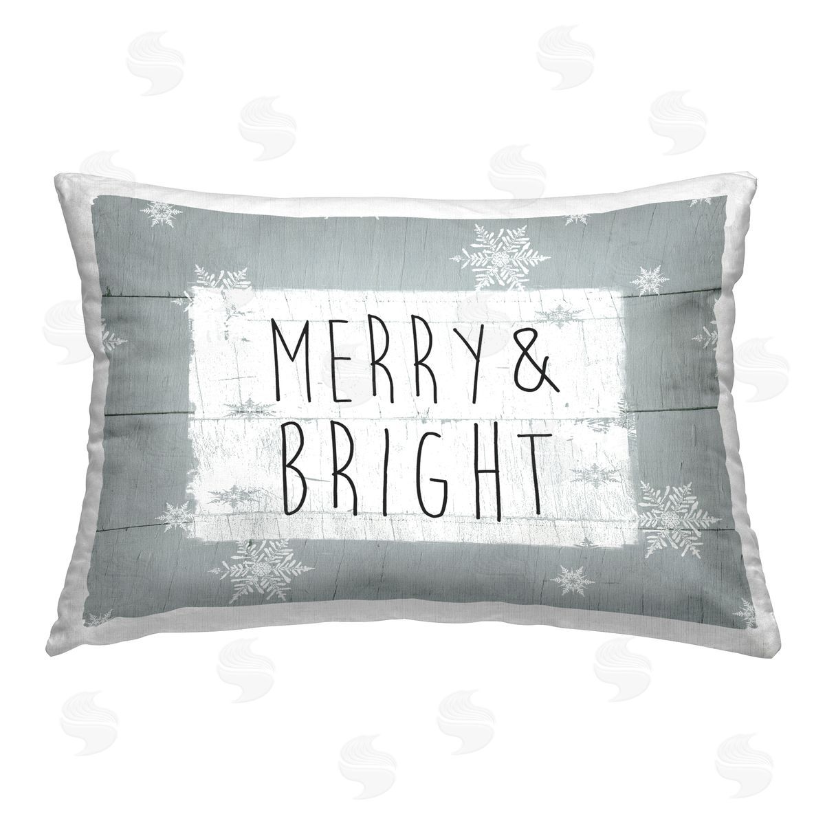 Carol Robinson Merry & Bright Snowflakes Printed Plush Polyester Throw Pillow
