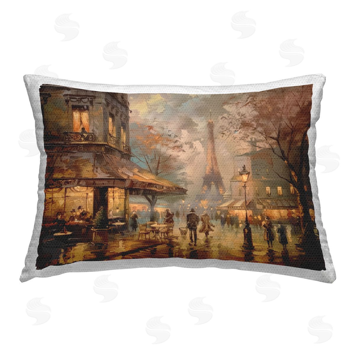 LSR Design Studio Parisian Fall Townscape Outdoor Quick-Dry Polyester Printed Throw Pillow