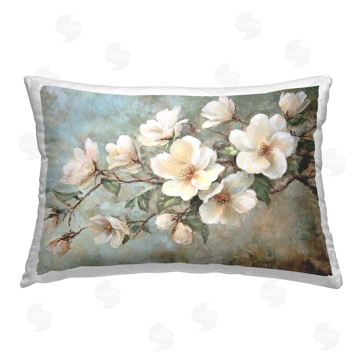 Petal Prints Design In Bloom Flower Branch Printed Plush Polyester Throw Pillow