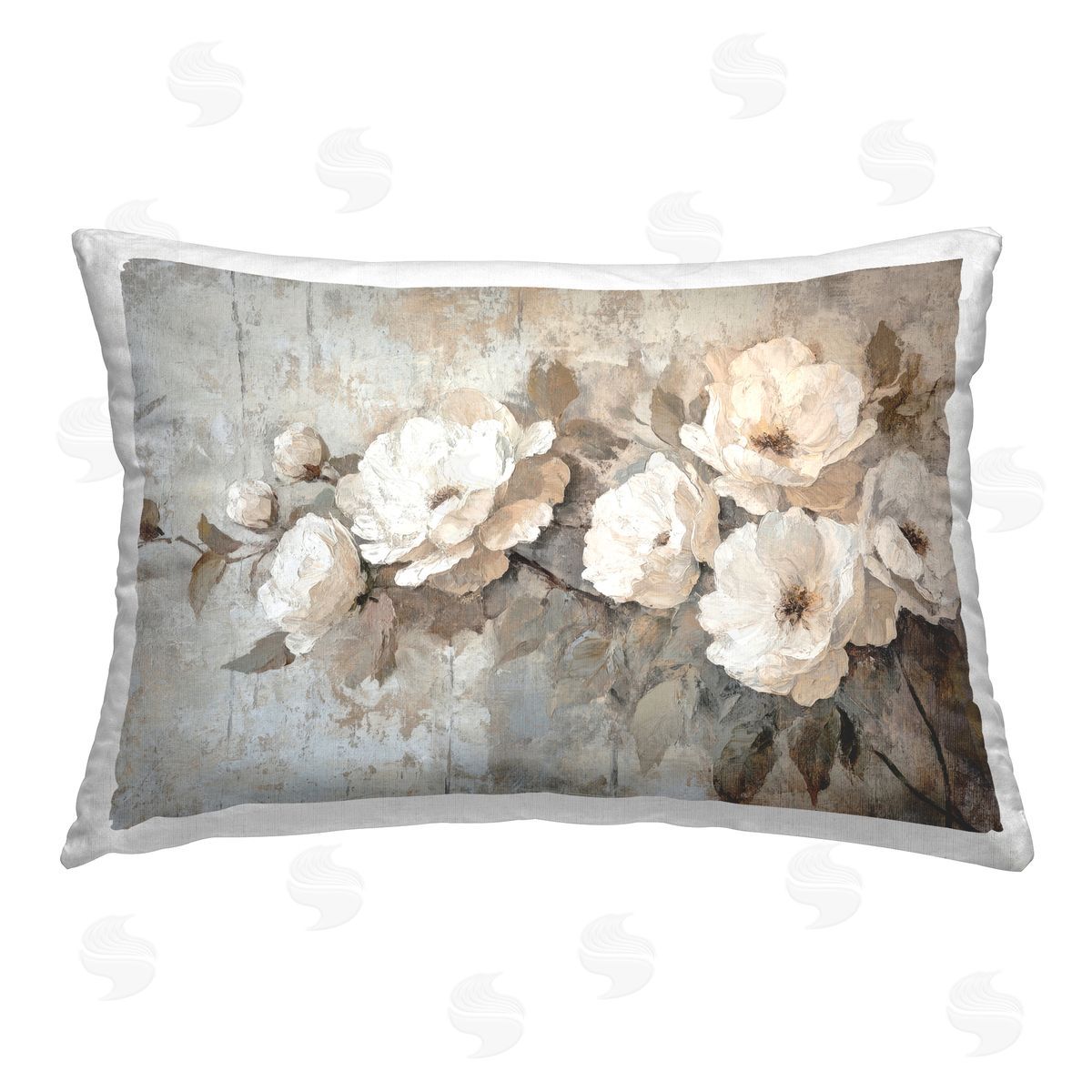 Petal Prints Design Summer Daze Blossoms Printed Plush Polyester Throw Pillow