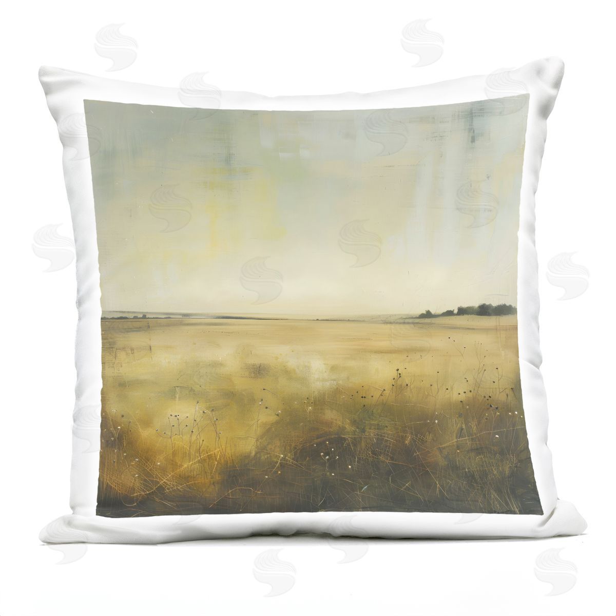 LSR Design Studio Farmhouse Field Abstraction Outdoor Quick-Dry Polyester Printed Throw Pillow