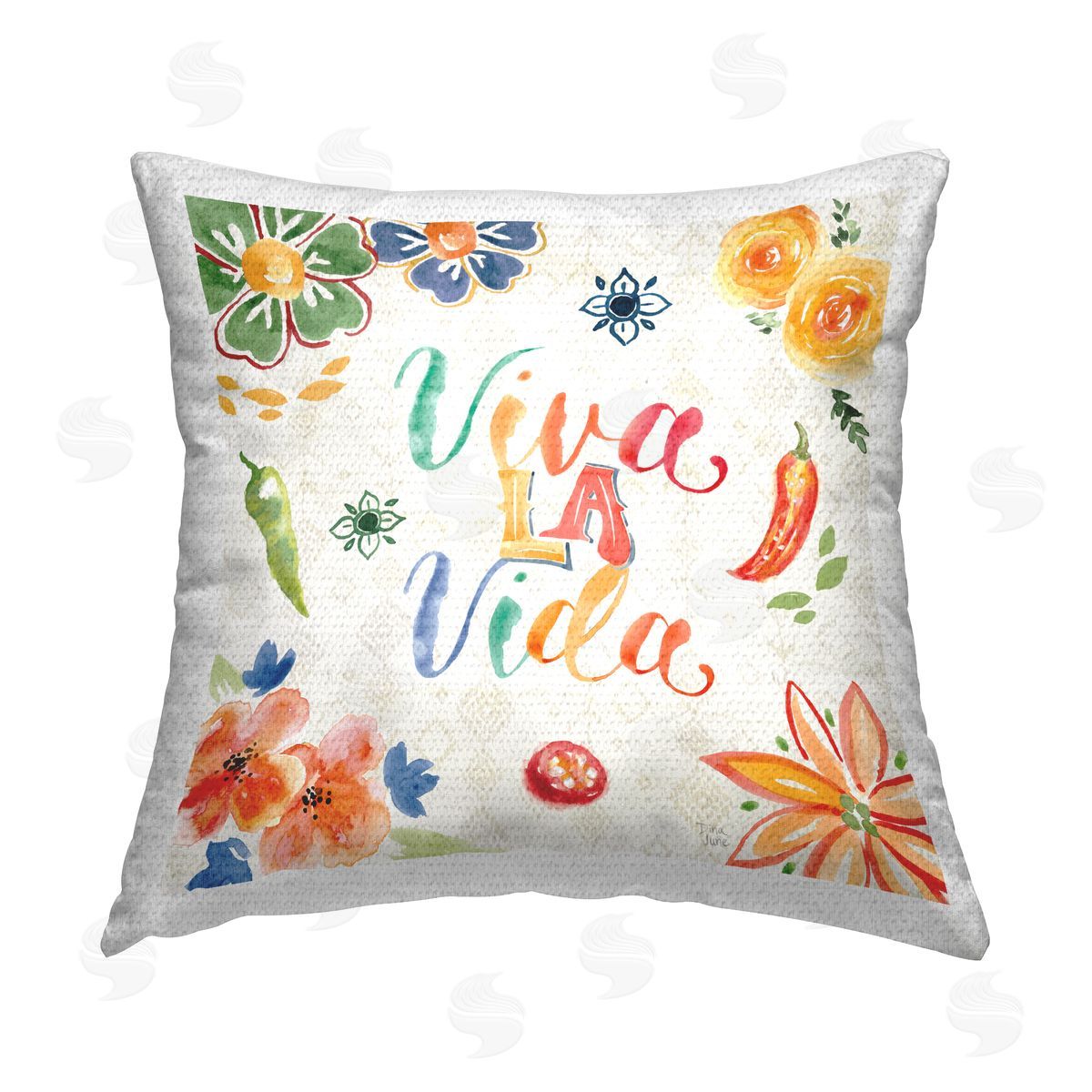 Dina June  Outdoor Quick-Dry Polyester Printed Throw Pillow