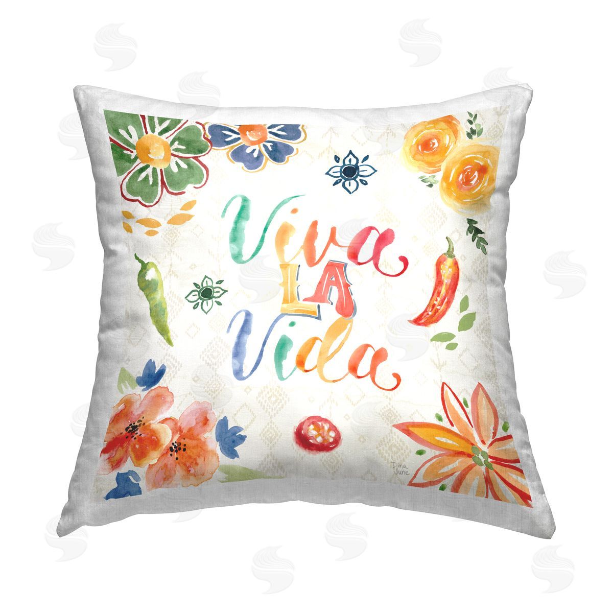 Dina June  Printed Plush Polyester Throw Pillow