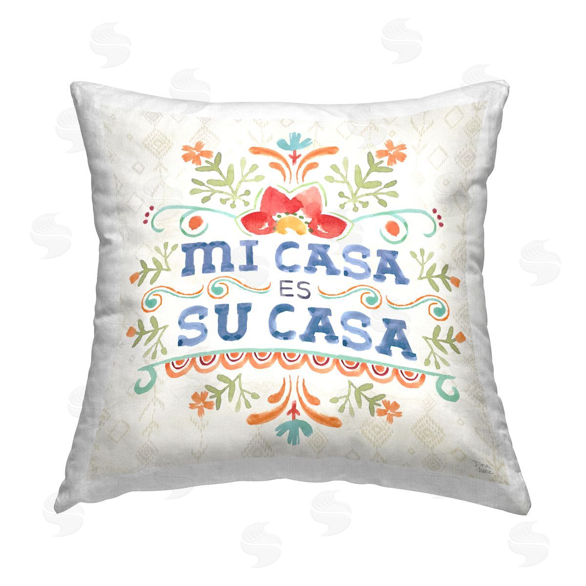 Dina June  Printed Plush Polyester Throw Pillow