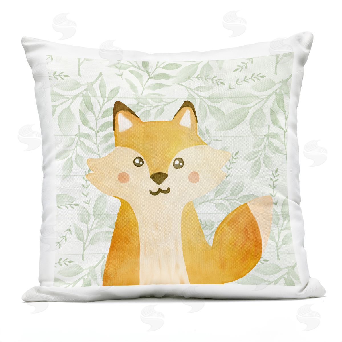 Kim Allen Joyful Fox on Botanicals Outdoor Quick-Dry Polyester Printed Throw Pillow
