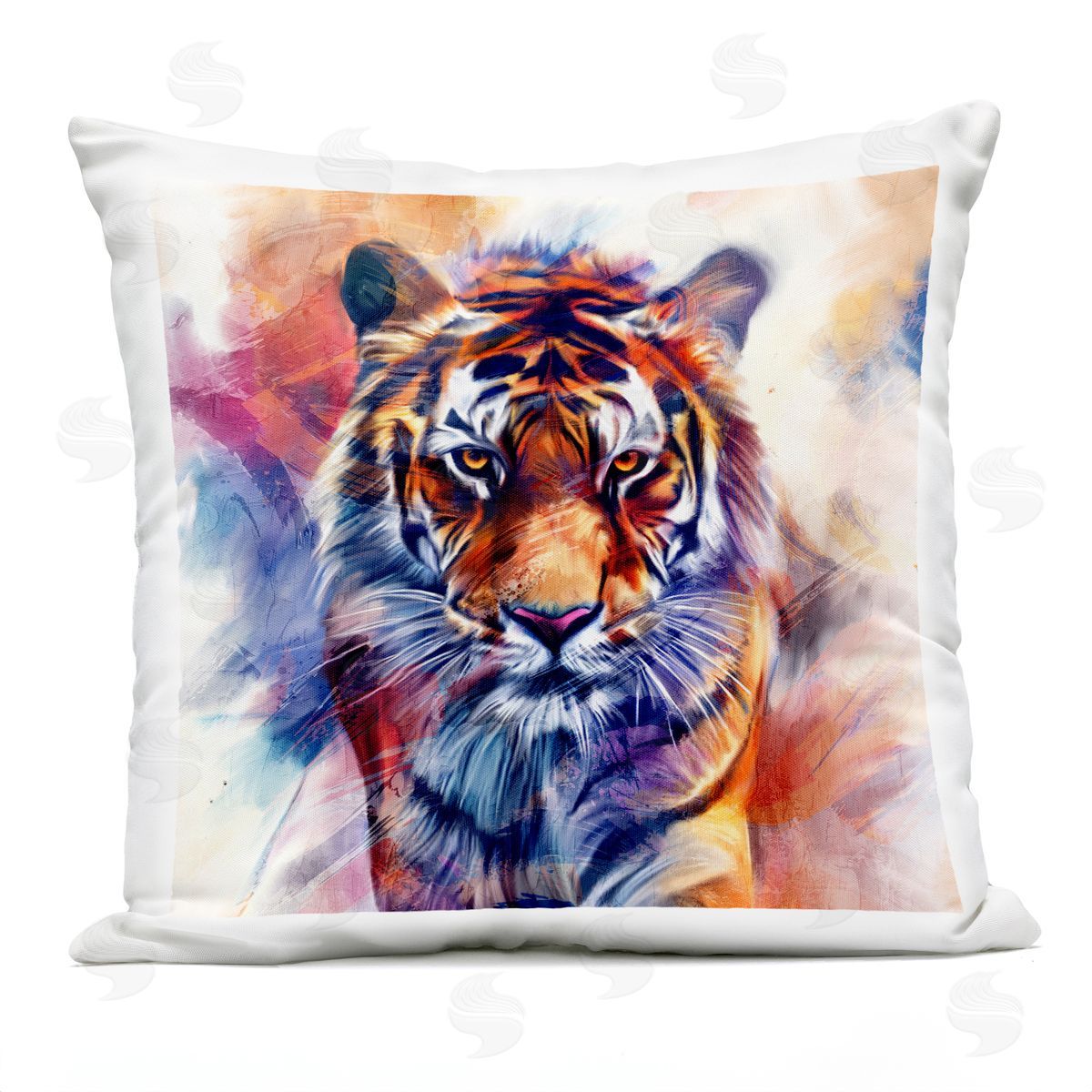 Kim Allen Fierce Vibrant Tiger Outdoor Quick-Dry Polyester Printed Throw Pillow