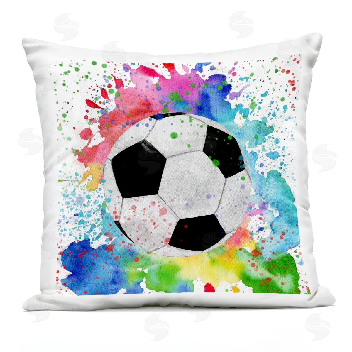 Kim Allen Modern Splash Soccer Ball Outdoor Quick-Dry Polyester Printed Throw Pillow