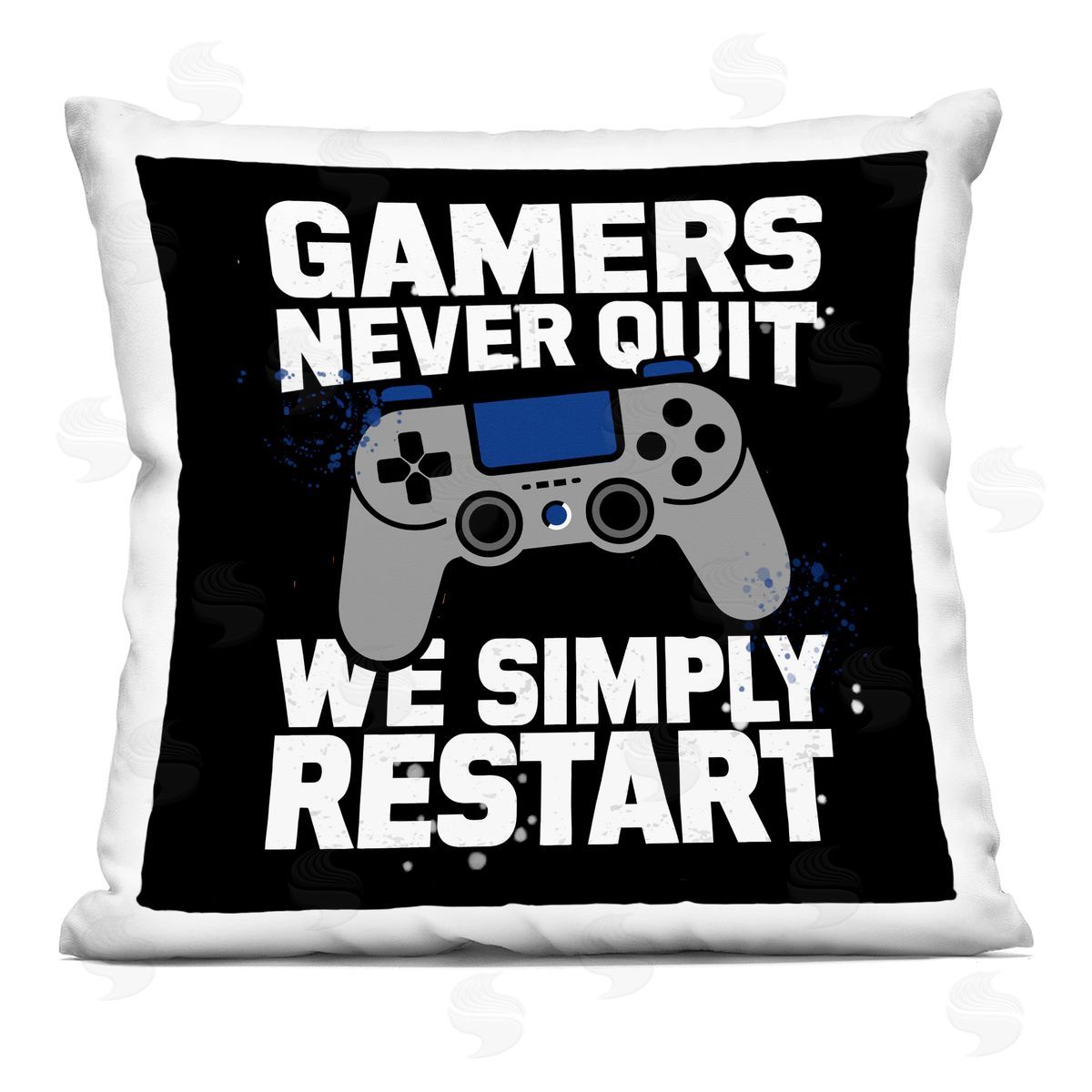 Kim Allen Gamers Never Quit Phrase Printed Plush Polyester Throw Pillow