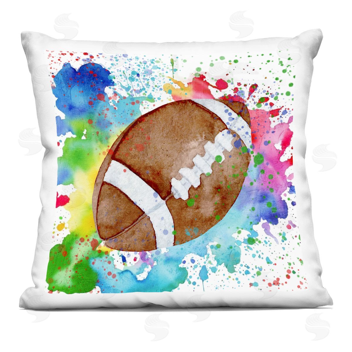 Kim Allen Modern Splash Football Printed Plush Polyester Throw Pillow