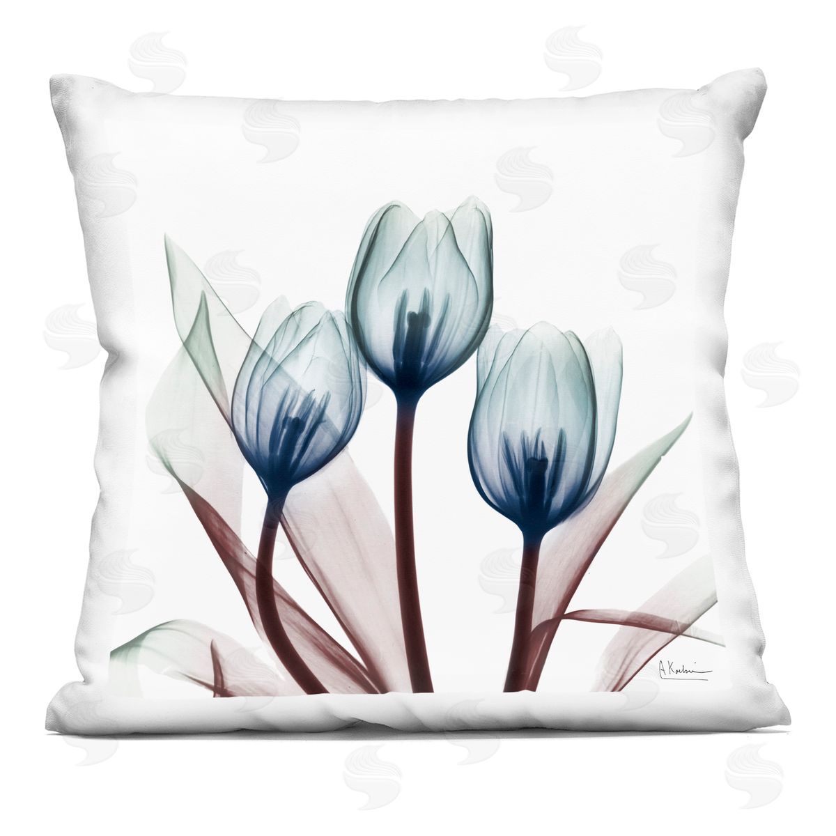 Albert Koetsier Vibrant Opaque Tulips Printed Plush Polyester Throw Pillow