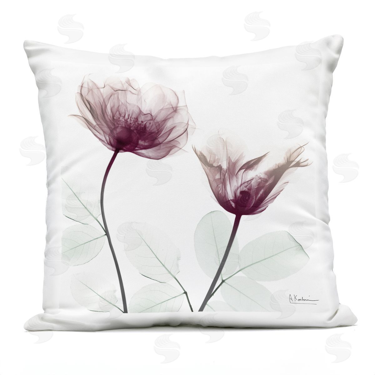 Albert Koetsier Two Mauve Blooms Outdoor Quick-Dry Polyester Printed Throw Pillow