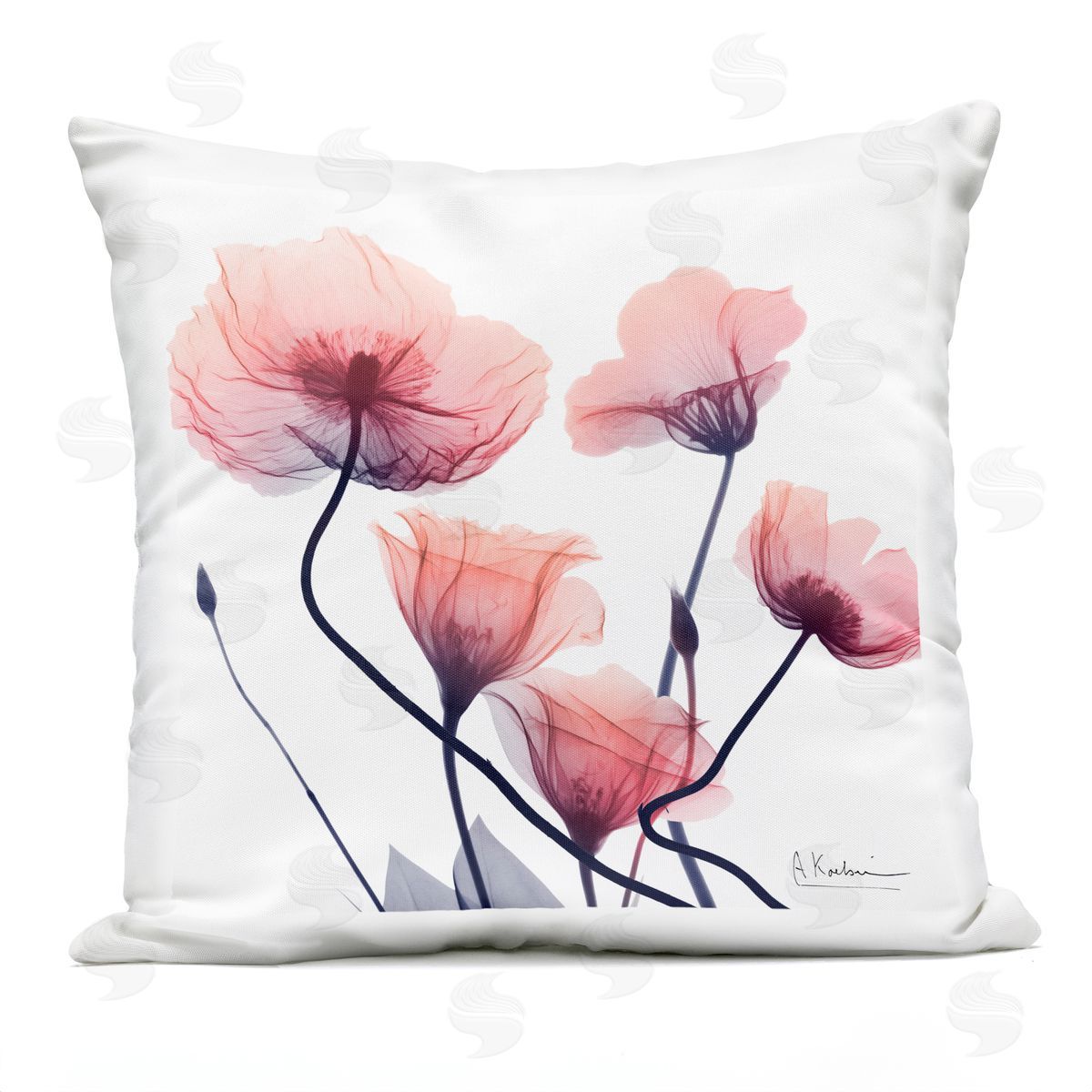Albert Koetsier Pink Chic Budding Flowers Outdoor Quick-Dry Polyester Printed Throw Pillow