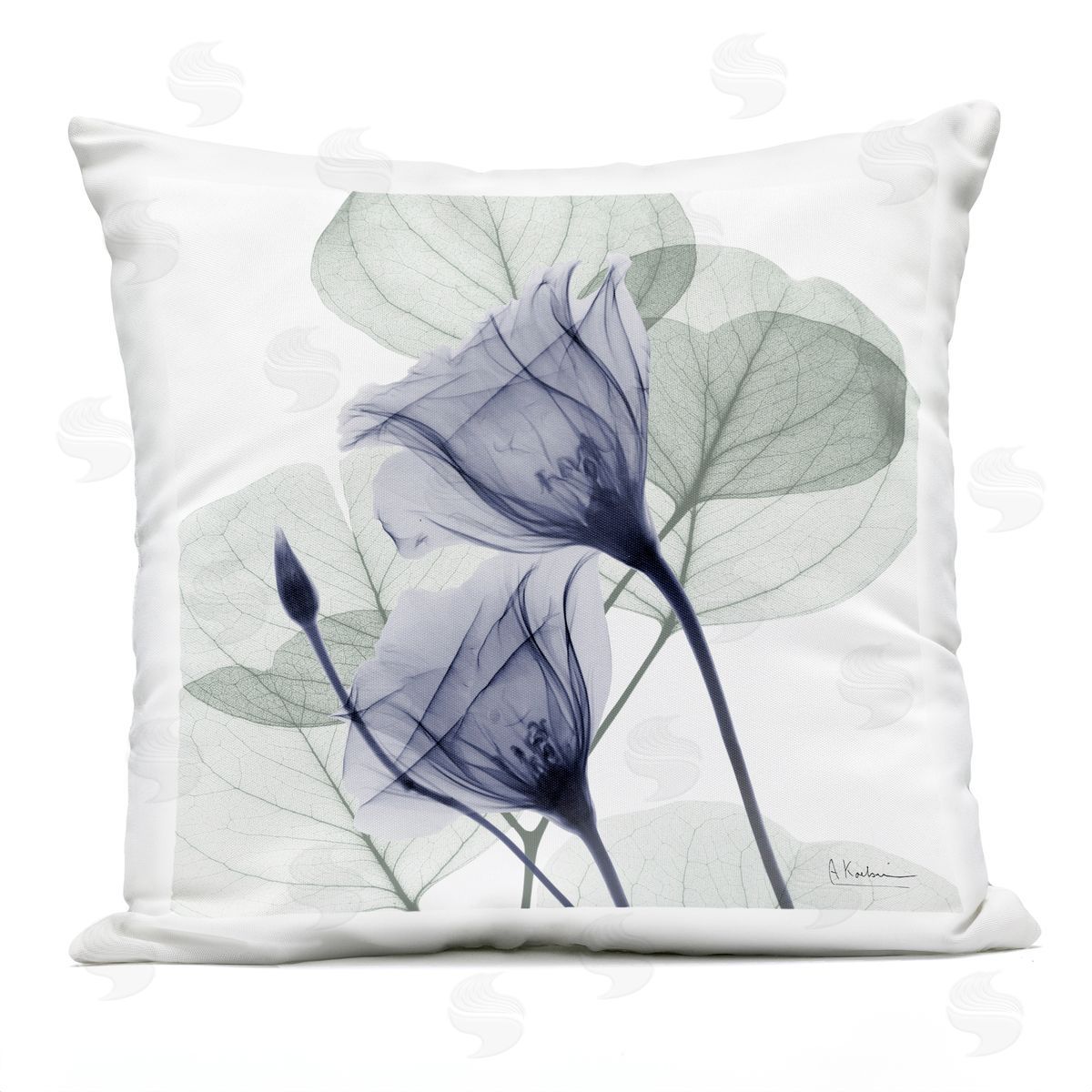 Albert Koetsier Transparent Tulips over Herbs Outdoor Quick-Dry Polyester Printed Throw Pillow