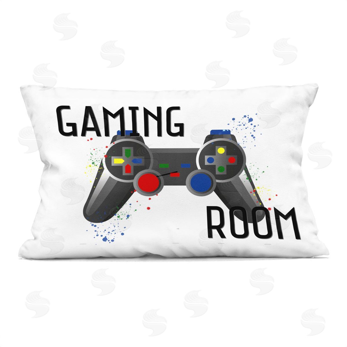 Kim Allen Vintage Gaming Room Controller Printed Plush Polyester Throw Pillow