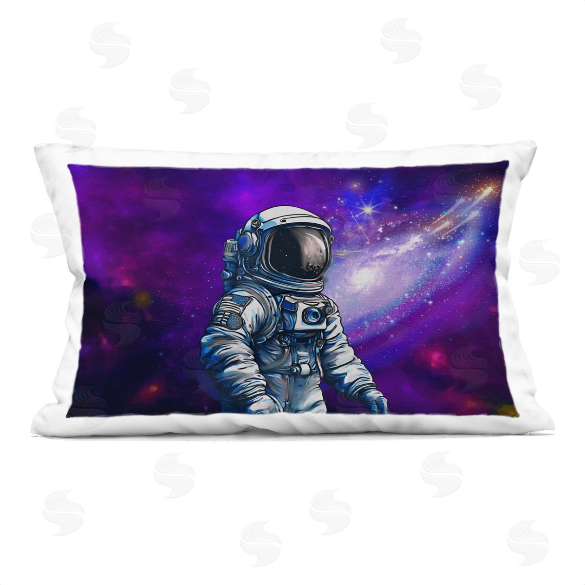 Jesse Keith Astronaut Among Cosmic Space Printed Plush Polyester Throw Pillow