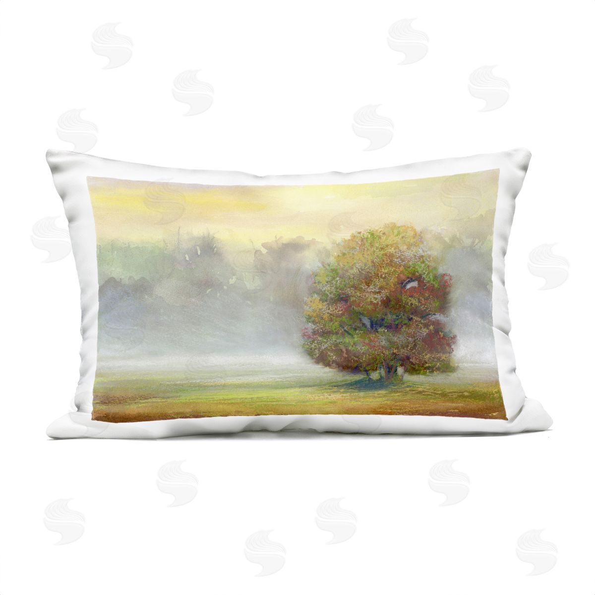 Ashley Davis Dry Brush Tree in Nature Outdoor Quick-Dry Polyester Printed Throw Pillow
