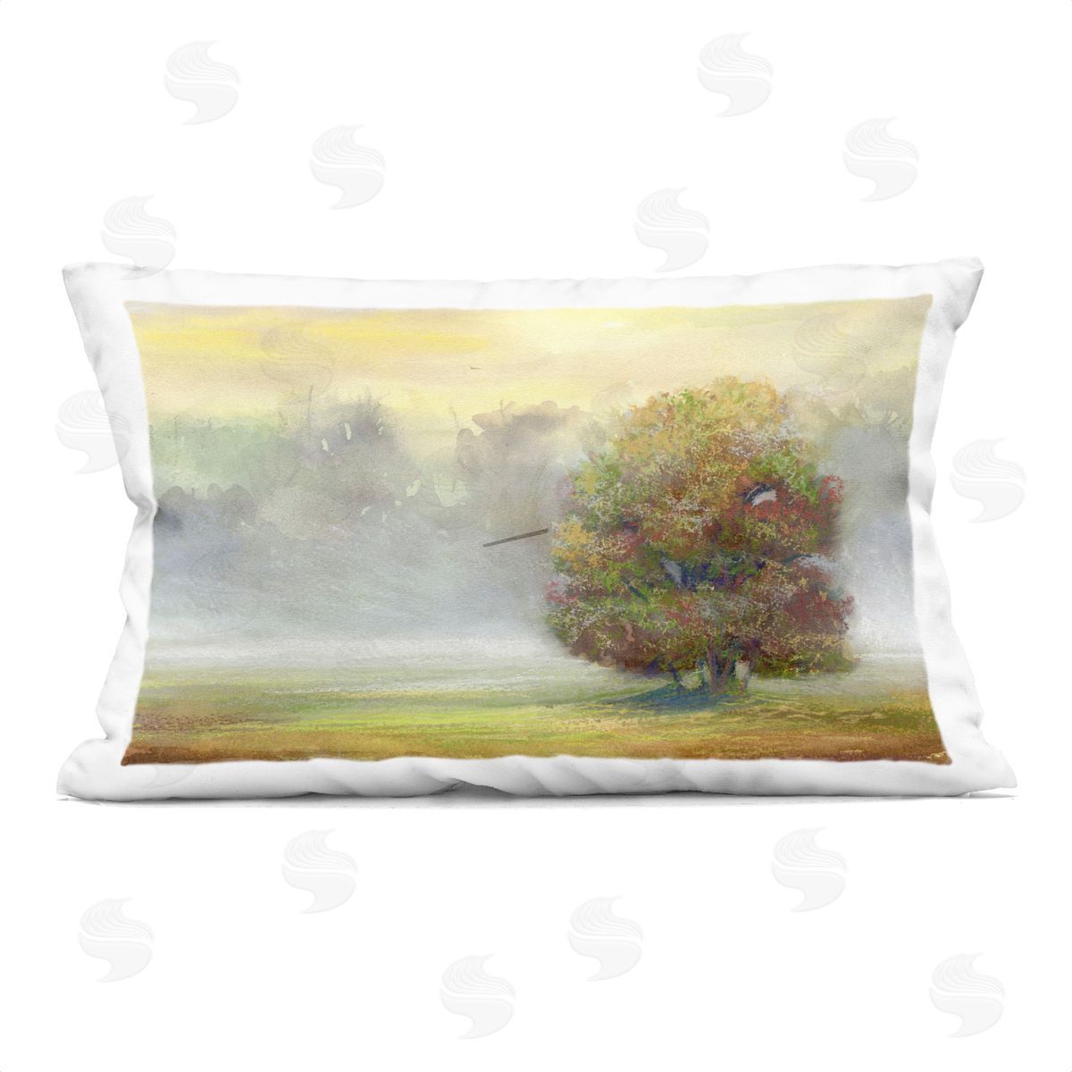 Ashley Davis Dry Brush Tree in Nature Printed Plush Polyester Throw Pillow