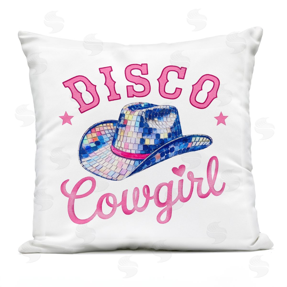 Amanda Greenwood Disco Cowgirl & Hat Outdoor Quick-Dry Polyester Printed Throw Pillow