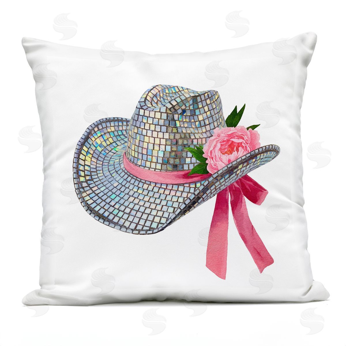 Amanda Greenwood Chic Bow on Disco Hat Outdoor Quick-Dry Polyester Printed Throw Pillow