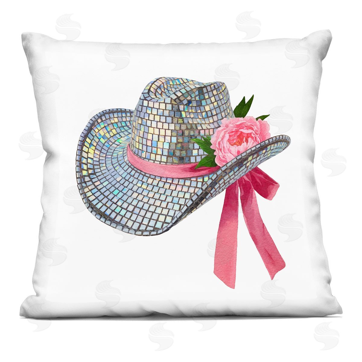 Amanda Greenwood Chic Bow on Disco Hat Printed Plush Polyester Throw Pillow