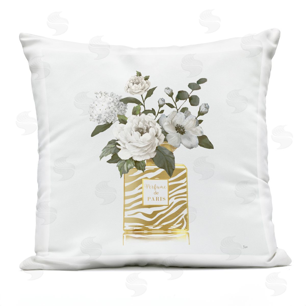 Nan Chic Striped Perfume Bouquet Outdoor Quick-Dry Polyester Printed Throw Pillow