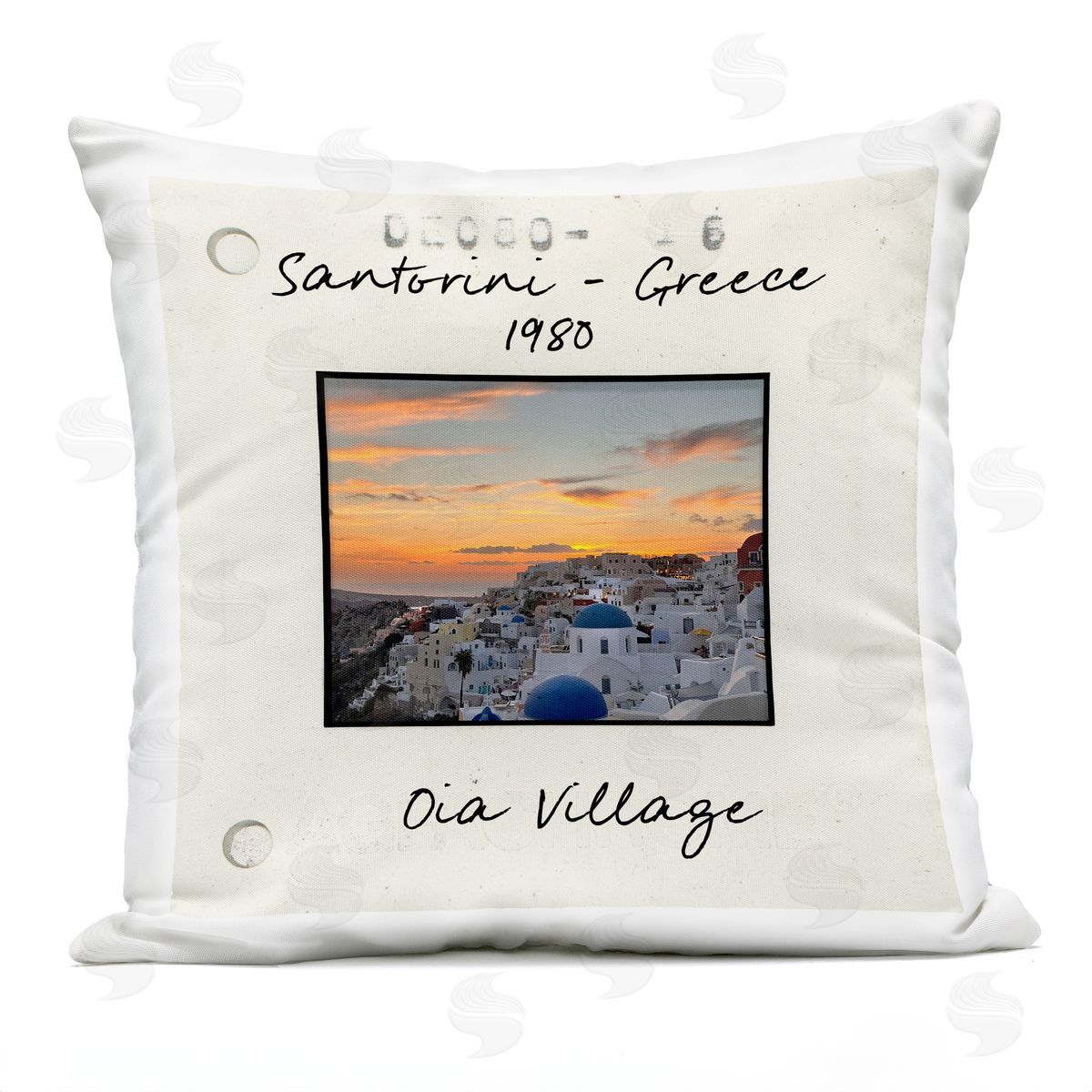 Val Rhodes Greece Travel City View Outdoor Quick-Dry Polyester Printed Throw Pillow