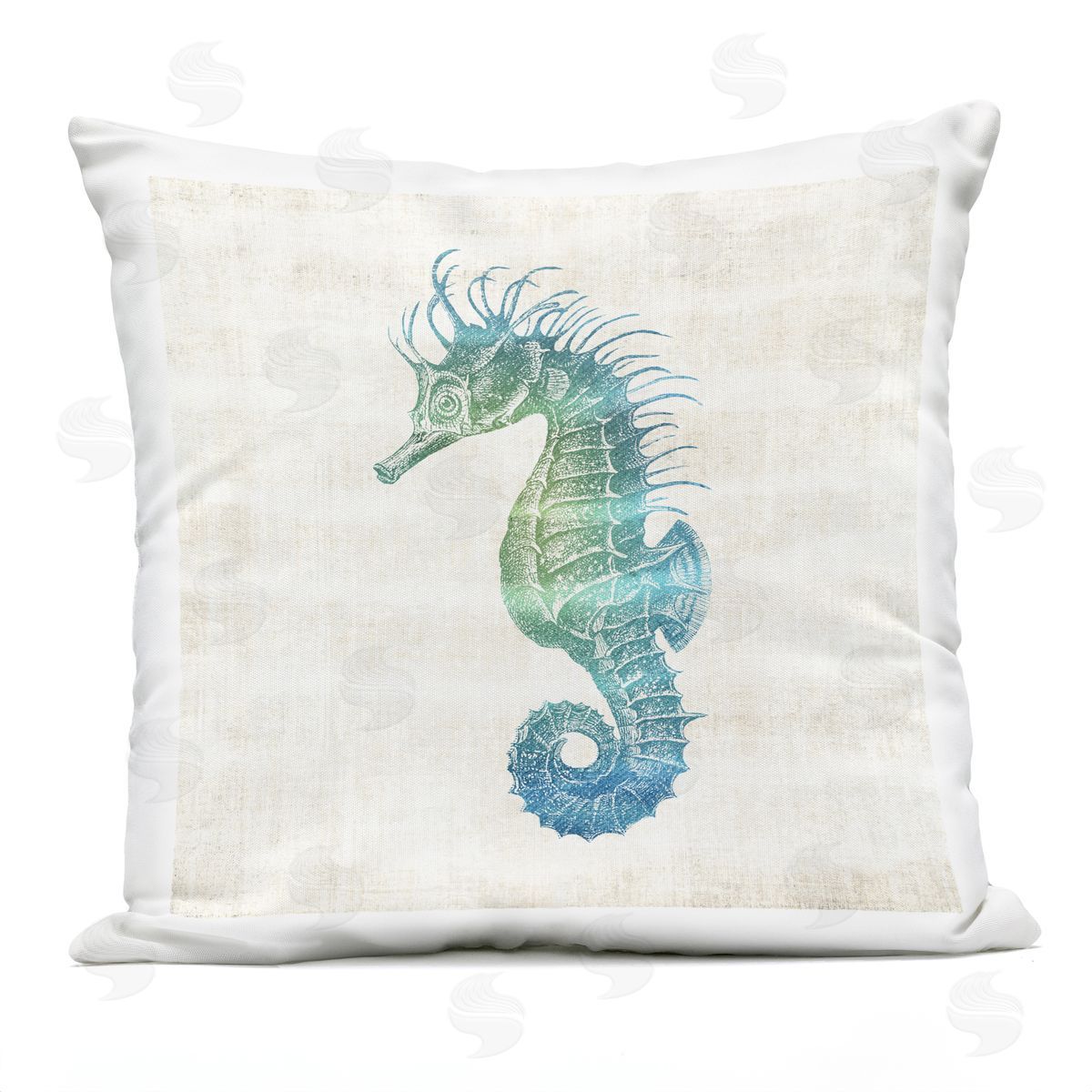 Susan Arnot Ombre Seahorse Expression Outdoor Quick-Dry Polyester Printed Throw Pillow