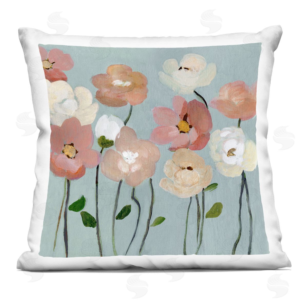 Charity Henderson Soft Mixed Blossoms Printed Plush Polyester Throw Pillow