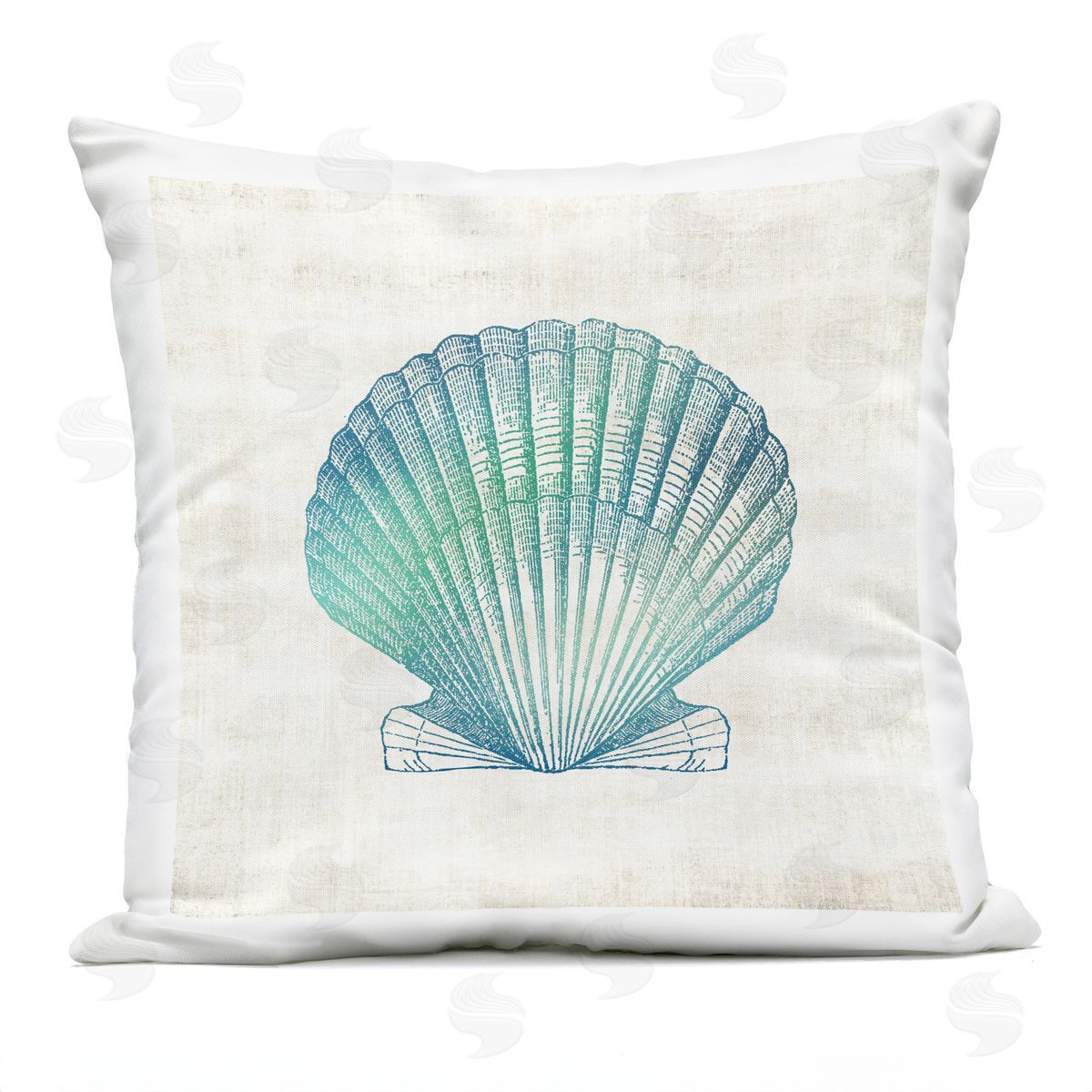 Susan Arnot Gradient Clam Seashell Outdoor Quick-Dry Polyester Printed Throw Pillow