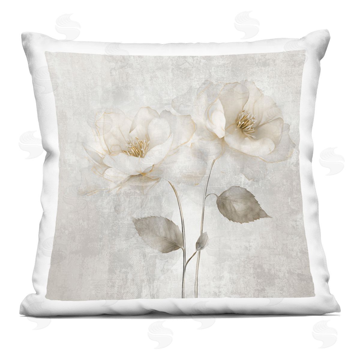 Irene Weisz Blooming Roses Bunch Printed Plush Polyester Throw Pillow